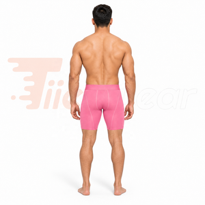 <b>Men's</b> Pink Compression <b>Shorts</b> Mid Waist Breathable Spandex Nylon Athletic <b>Base</b> <b>Layer</b> Casual Fit Compression <b>Shorts</b> for <b>Men</b> - Product Image 4