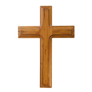 Croix en bois multicouches faite à la main décoration murale en bois dur naturel religieux chrétien parfait pour la chapelle ou le bureau à la maison - Product Image 5