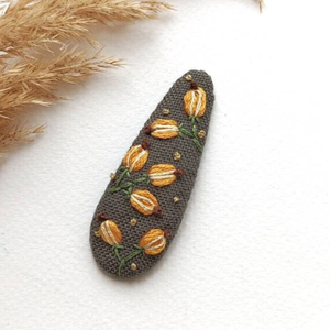 กิ๊บติดผมปักลายสำหรับเด็กผู้หญิงกิ๊บติดผมวินเทจเครื่องประดับผมแบบปักลายดอกไม้หรูหราของขวัญผลิตในเวียดนาม - Product Image 5