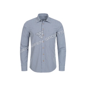 ขายส่งเสื้อเชิ้ตผู้ชายบาวาเรียตรวจสอบผ้าฝ้าย 100% แขนยาวปุ่มปิดรอบคอกระเป๋าหน้าอกภายในป้ายคอทอ - Product Image 1