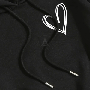 Solid <b>Black</b> Color Contrast Made In Pakistan OEM Service Breathable Unique Design Street Wear Style Women's Hoodies - Product Image 3