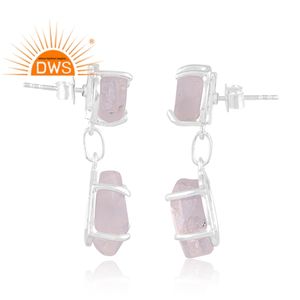 Meilleure vente de boucles d'oreilles en argent sterling fin en diamant naturel Herkimer, fabricant de bijoux personnalisés - Product Image 3