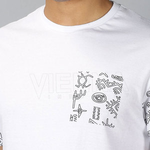 Camiseta de poliéster y algodón personalizada al por mayor OEM/ODM para hombre, camiseta unisex lisa de alta calidad para hombre, con impresión de logotipo. - Product Image 2