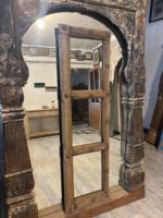 Miroir en bois sculpté à la main antique, panneau de fenêtre |   Décor architectural indien vintage