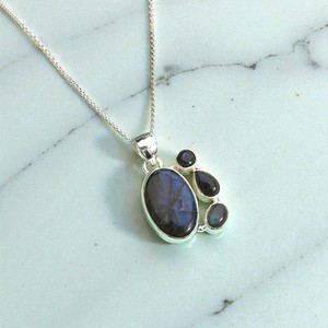 Colgantes de Plata de Ley con Piedras Facetadas, Labradorita Azul Fuego, Joyería de Plata al por Mayor - Product Image 1