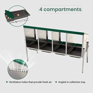 Poulailler en métal rouge MG04-L : <span class=keywords><strong>abri</strong></span> élégant pour <span class=keywords><strong>poules</strong></span> - Product Image 6