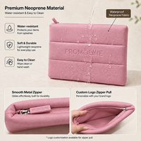 Pochette de maquillage matelassée, pochette cosmétique avec fermeture à glissière, organiseur de voyage doux pour les articles de beauté, les articles de toilette