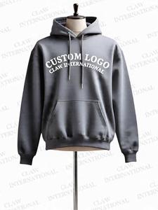 Jersey con capucha de patrón sólido informal para hombre 100% algodón poliéster polar logotipo personalizado bordado sudadera de invierno pulóver - Product Image 5