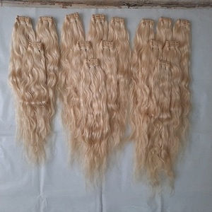 Vente en gros d'extensions de cheveux humains indiens bruts vierges alignés sur les tempes paquets de vagues naturelles profondes en vrac Curl italien direct Inde du Sud - Product Image 5