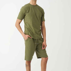 Conjunto Deportivo Personalizado de Algodón para Hombre, Pantalones Cortos Deportivos, Traje de Gimnasio Transpirable de 2 Piezas, Camiseta y Pantalones Cortos - Product Image 5