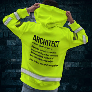 Offre Spéciale Hi Vis Hoodie Architecte Définition Jaune Nom Personnalisé Logo Entreprise Sécurité Vêtements De Travail Réfléchissant À Manches Longues Hoodies - Product Image 5