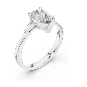 Bague en diamant de laboratoire de 1,39 carat en forme de poire pour femme, clarté VVS-VS EF, or 18 carats, 14 carats, 10 carats et argent 925, rose, jaune, blanc - Product Image 4