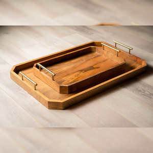 Plateau de service en bois très exigeant avec poignées en corde design pour une grande adhérence utilisé dans le restaurant d'hôtel à domicile - Product Image 4