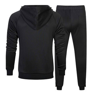 Conjunto de chándal de gimnasio sólido ecológico de invierno para hombres y mujeres Sudadera con capucha de algodón de gran tamaño con pantalones de chándal Logotipo personalizado - Product Image 2