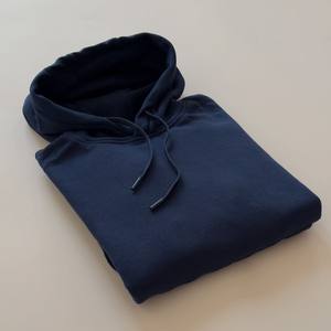 New <b>Navy</b> Blue Winter <b>Men's</b> Hoodie High Quality Slim Fit Cozy Cotton <b>Fleece</b> Solid Pattern Hooded Terry Fabric 3D Pattern Design - Product Image 4