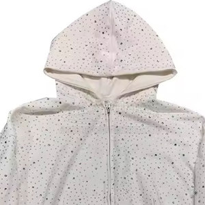 เสื้อฮู้ดติดพลอยเทียมทำจากปากีสถานโลโก้ผลิตตามสั่ง - Product Image 5