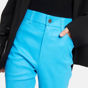 Pantalones de cuero para mujer de diseño profesional impermeables de alta calidad, pantalones de cuero para mujer de Color liso de nuevo estilo - Product Image 5
