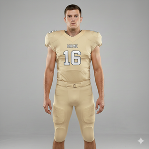 Maillot de football en polyester respirant avec impression numérique de logo de designer, uniforme de football américain, kits personnalisés, sangle courte réglable - Product Image 1