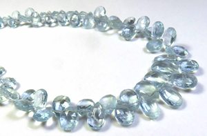 Aigue-marine à facettes perles de pierres précieuses 7-12mm 9.5 "brin naturel bleu aigue-marine perles de pierres précieuses - Product Image 4