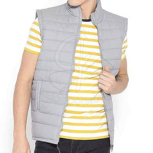 Chaleco acolchado sin mangas de cuello alto para hombre, parches personalizados, chaleco acolchado aislado con cremallera completa para invierno - Product Image 2