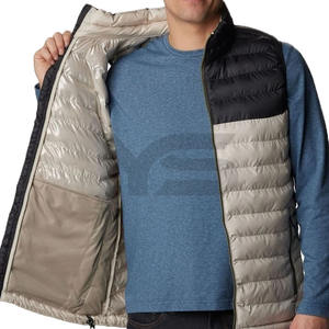 Veste d'hiver décontractée pour hommes grande taille sans manches fermeture à glissière imperméable coupe-vent respirant tissu de laine brodé enduit - Product Image 5