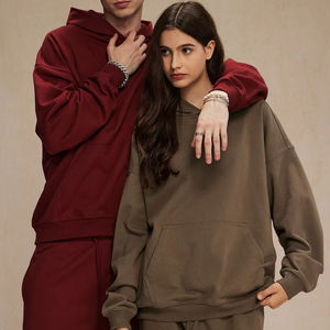 Sudadera con capucha de peso pesado de gran tamaño con logotipo personalizado 430 GSM 100% algodón liso teñido diseño de hombro caído para invierno - Product Image 3