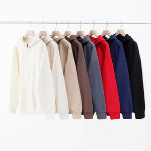 Sudadera con capucha de algodón 100% de alta calidad para hombre, peso pesado, cremallera completa, de gran tamaño y con capucha para la temporada de otoño - Product Image 2