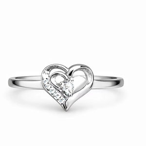 Bague en argent 925 en forme de cœur, best-seller, pour femmes, filles, à porter pour les fêtes - Product Image 1