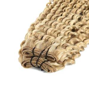 Extensions de cheveux bouclés Weft 3C # Blond bronze et platine 27/60, 8-28 pouces, Jerry Curly - Product Image 2