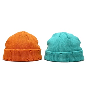 Hip Hop invierno cálido logotipo personalizado desgastado acrílico puños de punto cráneo Beanie sombrero gorra - Product Image 6