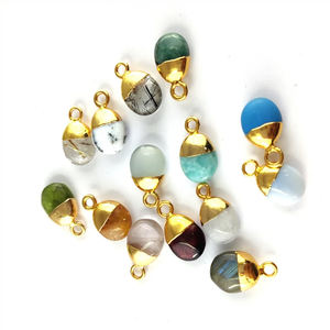 Pendentif à breloque en or plaqué or lisse pour la fabrication de bijoux et de boucles d'oreilles en plaqué rhodium. - Product Image 3