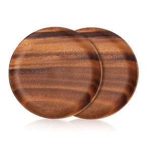 Plateaux de service en bois d'acacia écologique Mini plateau en bois pour les collations alimentaires Assiettes de présentation de mariage. - Product Image 4
