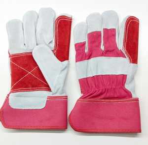 Guantes de trabajo de seguridad industrial de jardinería de construcción de aparejo canadiense de cuero dividido de vaca - Product Image 6