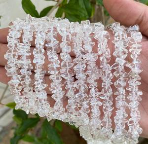 Perles de pierres précieuses de Quartz de haute qualité en forme de puce de Quartz clair 34 pouces brin rangée perles brutes fabrication de bijoux - Product Image 1