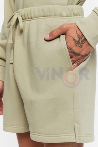 Sweat-shirt 100% coton à demi-fermeture éclair décontracté et confortable avec haut à manches longues de couleur unie à fermeture éclair 1/4 avec appliques pour l'automne OEM - Product Image 3