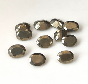 Prix de gros Pyrite naturelle facettée, pierre précieuse en vrac, taille ovale 3x5mm-20x30mm, couleur dorée pour la fabrication de bijoux KHATUSHYAM GEMS - Product Image 5