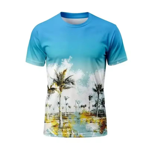 T-shirts à manches courtes pour hommes imprimés par sublimation sur mesure, respirants et écologiques - Tissu polyester/coton de haute qualité 300g - Product Image 5