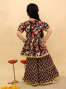 Kurta Sharara ชุดเดรสผ้าฝ้ายสำหรับเด็กผู้หญิง, ชุดเดรสผ้าฝ้ายชุดเดรสสำหรับปาร์ตี้งานแต่งงาน - Product Image 2