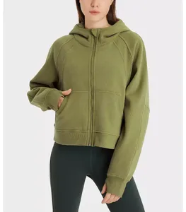Fabricant en gros de sweats à capuche en coton d'hiver pour femmes, de luxe, de marque, unis, vierges, délavés, avec poche, personnalisés, de haute qualité - Product Image 1