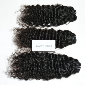 Extensions de cheveux humains vierges naturels bouclés, non traités, alignés sur les cuticules, double trame, de 8 à 36 pouces, provenant d'un fournisseur indien. - Product Image 2