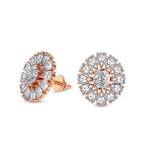 คอลเลกชันขายส่งต่างหูเพชรพราวโรสโกลด์14kt ที่มีสไตล์สำหรับสาวๆปลูกในห้องทดลองที่มีคุณภาพสูงทำจากเงินสเตอร์ลิง - Product Image 2