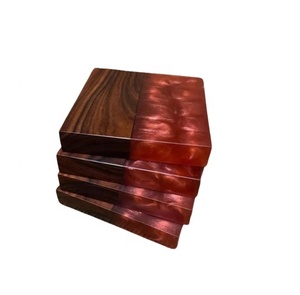 Joint en résine blanche solide, dessous de verre en bois d'acacia, accessoires de tapis, tampons en marbre, Styles OEM, Sublimation ronde absorbante - Product Image 3