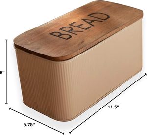 Hot Selling Custom Logo Bread Box Metal and Wood Storage for Freshly Baked Bread for Kitchen Home Use PC <b>Plastic</b> - Product Image 2