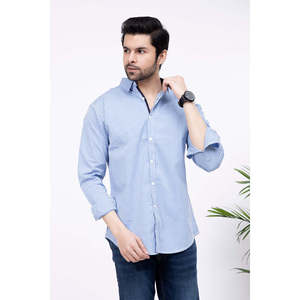 Chemise décontractée ajustée pour homme avec logo personnalisé, 100 % coton popeline respirant, à rayures et à carreaux - Product Image 1