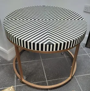 Modern Luxury Dining Room Stand Side <b>Table</b> with Bone Inlay Eco-Friendly Waterproof for Hotel Use - Product Image 5