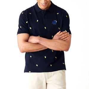 Polo brodé pour homme de haute qualité, élégant, à manches courtes, en coton doux, coupe confortable pour un usage décontracté - Product Image 1