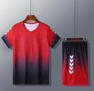 Nouveau design demi manches 100% polyester respirant maillot de football pas cher uniformes de l'équipe de football adultes kits de football ensembles complets - Product Image 2