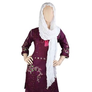 Dupatta Arrugada para Mujer - Blanco - Product Image 3