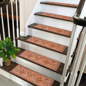 Tapis orange, tapis au design kilim, tapis imprimé, motif géométrique, gobelin - Product Image 1