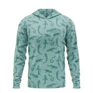 เสื้อตกปลาแขนยาวมีฮู้ดผ้าโพลีเอสเตอร์สแปนเด็กซ์มีฮู้ดสำหรับตกปลา - Product Image 2